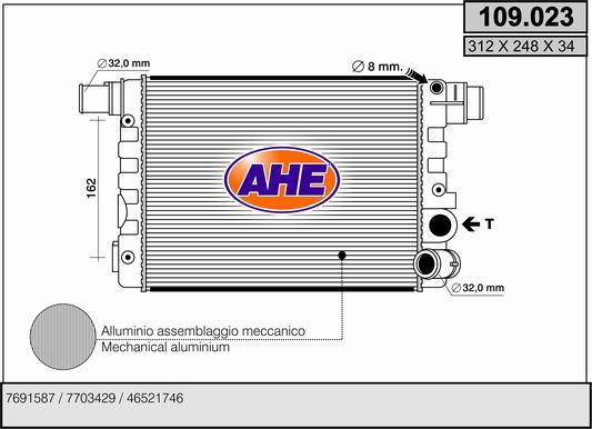 AHE 109.023 - Radiator, mühərrikin soyudulması furqanavto.az