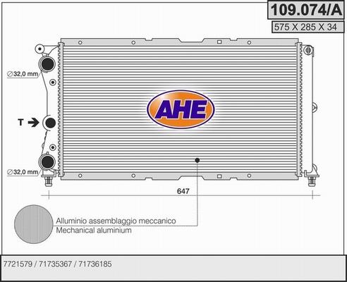 AHE 109.074/A - Radiator, mühərrikin soyudulması furqanavto.az