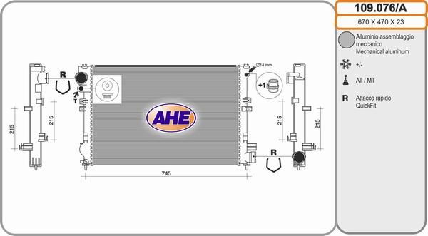 AHE 109.076/A - Radiator, mühərrikin soyudulması furqanavto.az