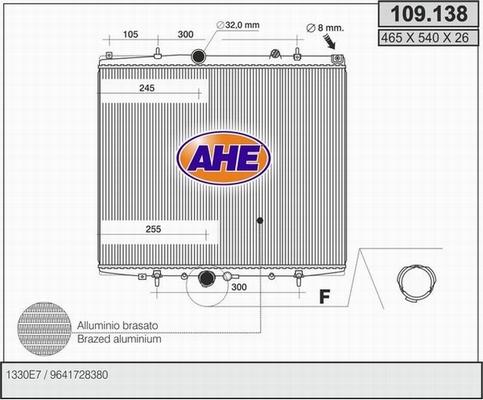 AHE 109.138 - Radiator, mühərrikin soyudulması furqanavto.az