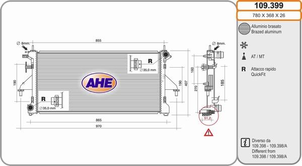 AHE 109.399 - Radiator, mühərrikin soyudulması furqanavto.az