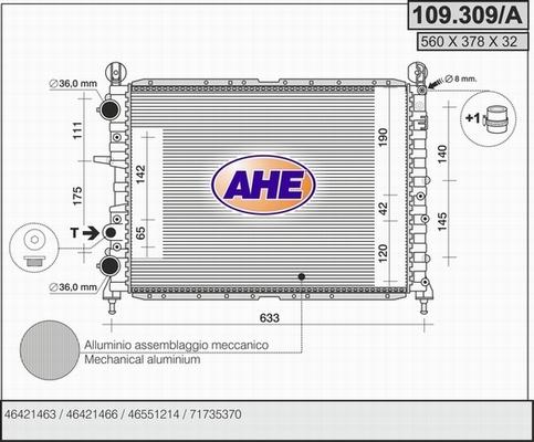 AHE 109.309/A - Radiator, mühərrikin soyudulması furqanavto.az