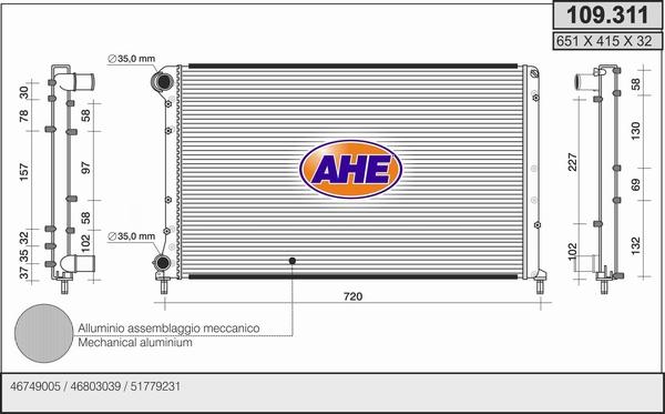 AHE 109.311 - Radiator, mühərrikin soyudulması furqanavto.az