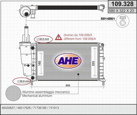 AHE 109.328 - Radiator, mühərrikin soyudulması furqanavto.az