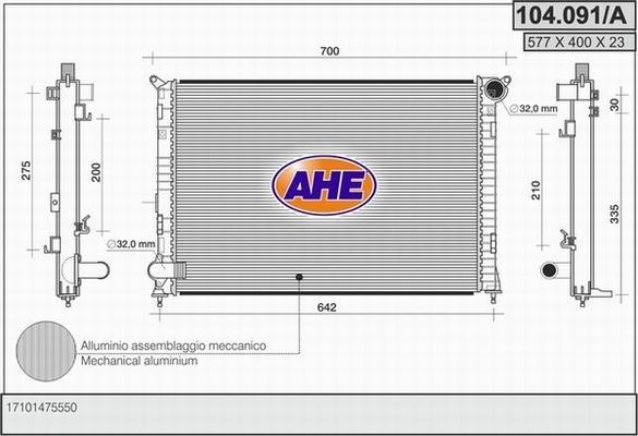 AHE 104.091/A - Radiator, mühərrikin soyudulması furqanavto.az