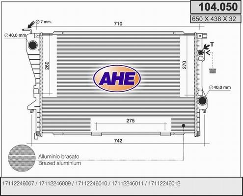 AHE 104.050 - Radiator, mühərrikin soyudulması furqanavto.az