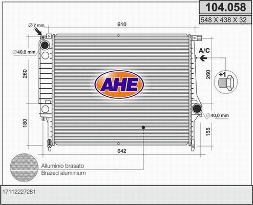 AHE 104.058 - Radiator, mühərrikin soyudulması furqanavto.az