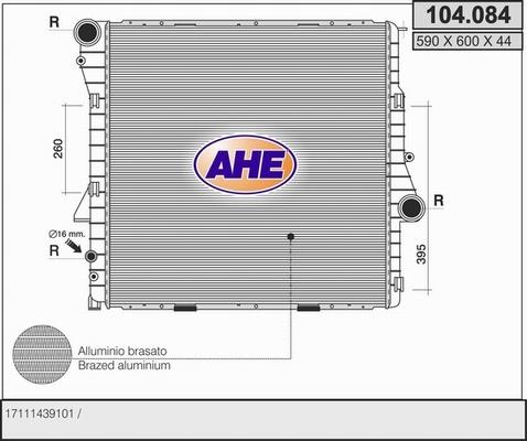 AHE 104.084 - Radiator, mühərrikin soyudulması furqanavto.az