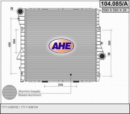 AHE 104.085/A - Radiator, mühərrikin soyudulması furqanavto.az