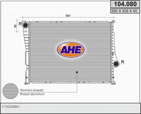 AHE 104.080 - Radiator, mühərrikin soyudulması furqanavto.az