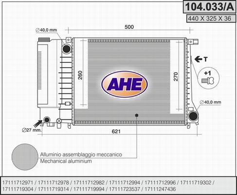 AHE 104.033/A - Radiator, mühərrikin soyudulması furqanavto.az