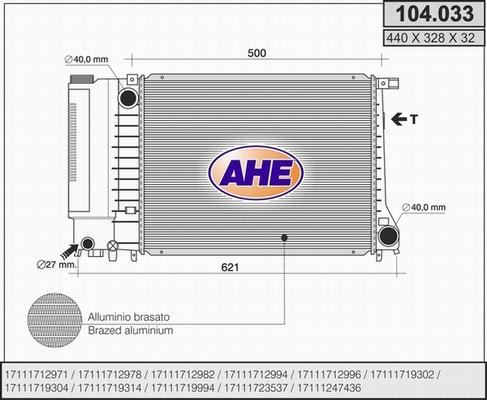 AHE 104.033 - Radiator, mühərrikin soyudulması furqanavto.az