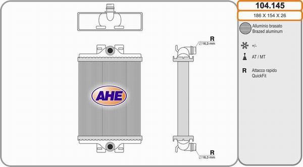 AHE 104.145 - Radiator, mühərrikin soyudulması furqanavto.az