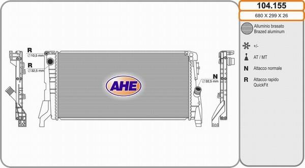 AHE 104.155 - Radiator, mühərrikin soyudulması furqanavto.az
