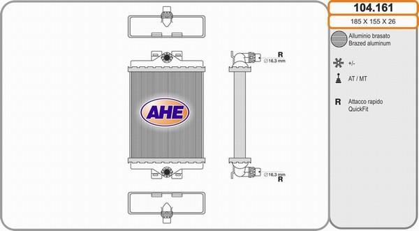 AHE 104.161 - Radiator, mühərrikin soyudulması furqanavto.az