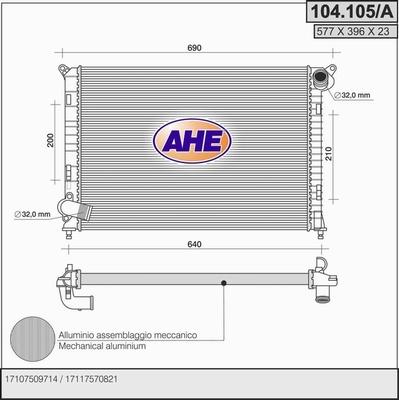 AHE 104.105/A - Radiator, mühərrikin soyudulması furqanavto.az