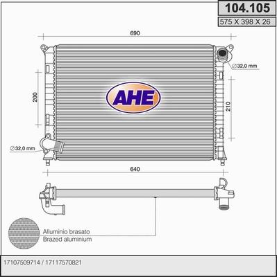 AHE 104.105 - Radiator, mühərrikin soyudulması furqanavto.az