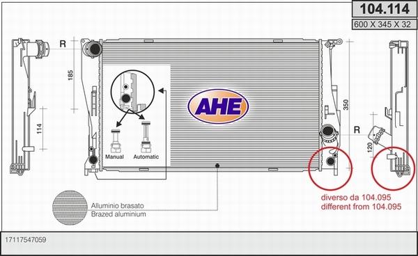 AHE 104.114 - Radiator, mühərrikin soyudulması furqanavto.az
