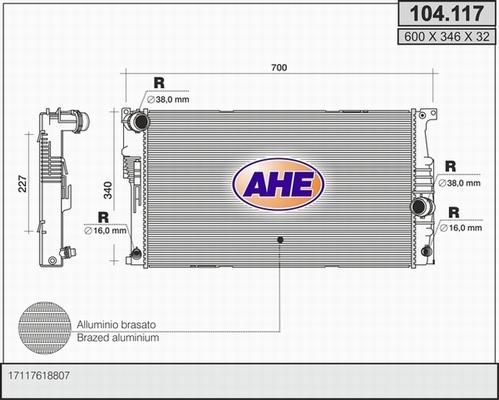 AHE 104.117 - Radiator, mühərrikin soyudulması furqanavto.az