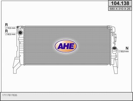 AHE 104.138 - Radiator, mühərrikin soyudulması furqanavto.az