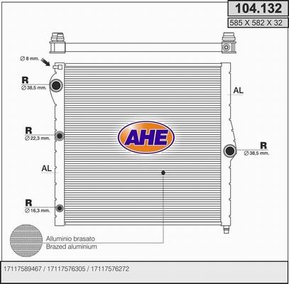 AHE 104.132 - Radiator, mühərrikin soyudulması furqanavto.az