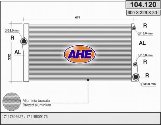 AHE 104.120 - Radiator, mühərrikin soyudulması furqanavto.az
