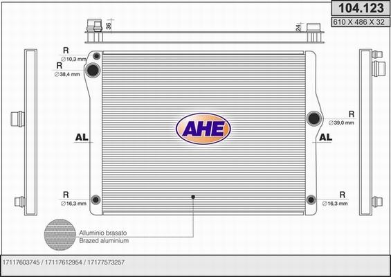 AHE 104.123 - Radiator, mühərrikin soyudulması furqanavto.az