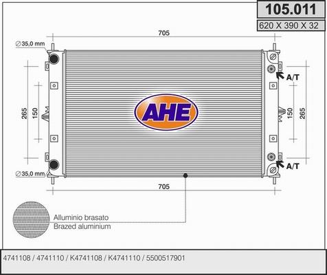 AHE 105.011 - Radiator, mühərrikin soyudulması furqanavto.az