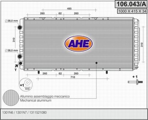 AHE 106.043/A - Radiator, mühərrikin soyudulması furqanavto.az