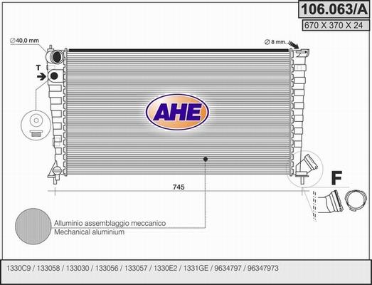 AHE 106.063/A - Radiator, mühərrikin soyudulması furqanavto.az