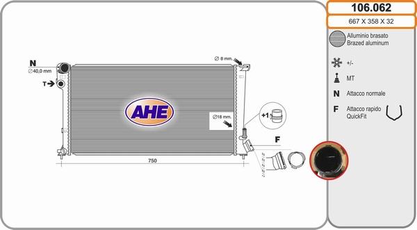 AHE 106.062 - Radiator, mühərrikin soyudulması furqanavto.az