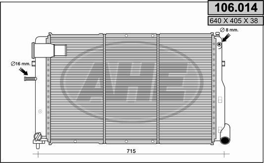 AHE 106014 - Radiator, mühərrikin soyudulması furqanavto.az