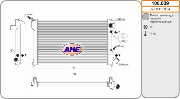 AHE 106.039 - Radiator, mühərrikin soyudulması furqanavto.az