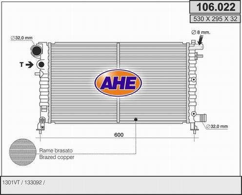 AHE 106.022 - Radiator, mühərrikin soyudulması furqanavto.az