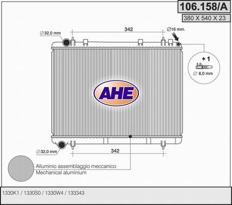 AHE 106.158/A - Radiator, mühərrikin soyudulması furqanavto.az