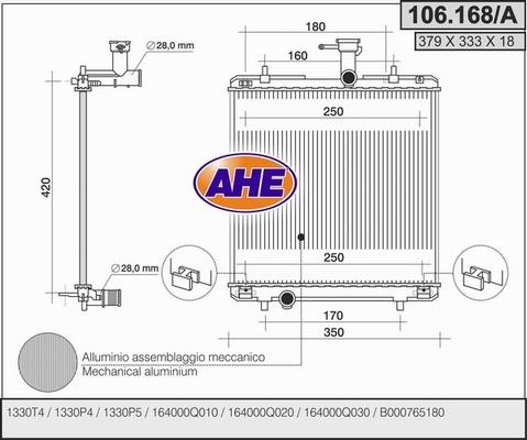 AHE 106.168/A - Radiator, mühərrikin soyudulması furqanavto.az