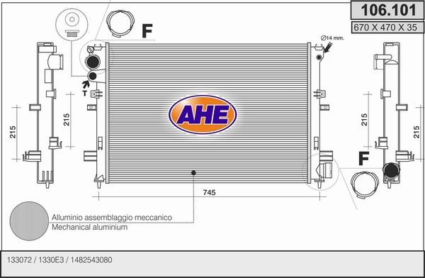 AHE 106.101 - Radiator, mühərrikin soyudulması furqanavto.az