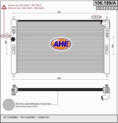 AHE 106.189/A - Radiator, mühərrikin soyudulması furqanavto.az