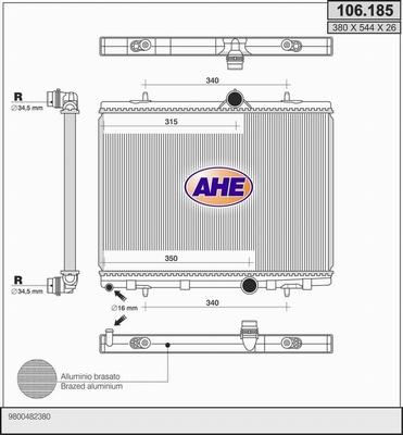 AHE 106.185 - Radiator, mühərrikin soyudulması furqanavto.az