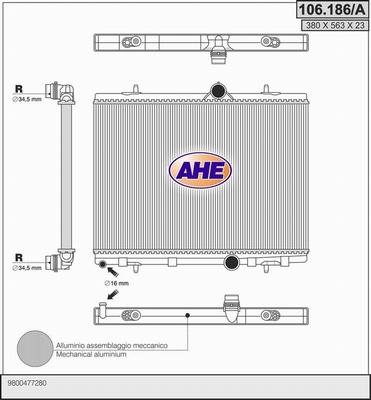 AHE 106.186/A - Radiator, mühərrikin soyudulması furqanavto.az