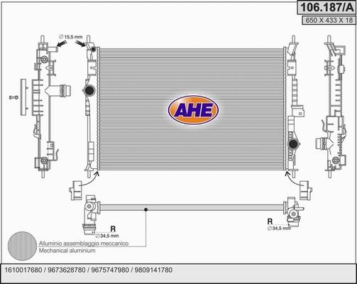 AHE 106.187/A - Radiator, mühərrikin soyudulması furqanavto.az