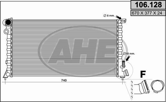 AHE 106.128 - Radiator, mühərrikin soyudulması furqanavto.az