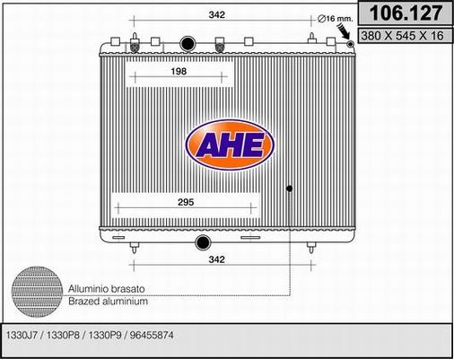 AHE 106.127 - Radiator, mühərrikin soyudulması furqanavto.az