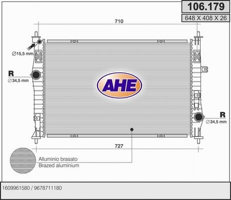 AHE 106.179 - Radiator, mühərrikin soyudulması furqanavto.az