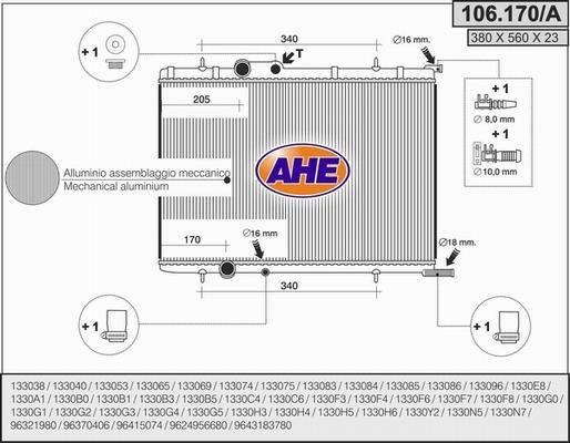 AHE 106.170/A - Radiator, mühərrikin soyudulması furqanavto.az