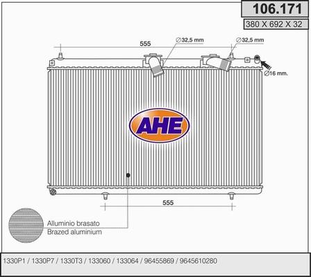 AHE 106.171 - Radiator, mühərrikin soyudulması furqanavto.az