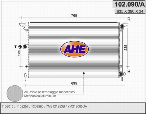 AHE 102.090/A - Radiator, mühərrikin soyudulması furqanavto.az