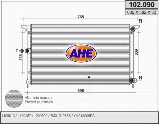 AHE 102.090 - Radiator, mühərrikin soyudulması furqanavto.az