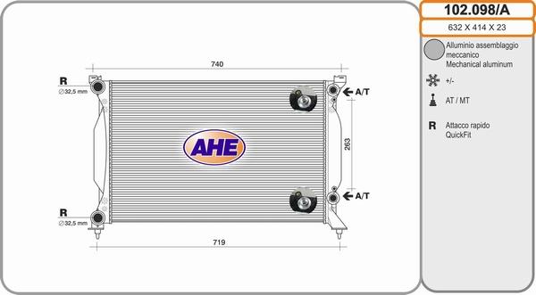 AHE 102.098/A - Radiator, mühərrikin soyudulması www.furqanavto.az