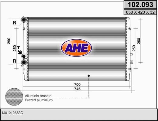 AHE 102.093 - Radiator, mühərrikin soyudulması furqanavto.az